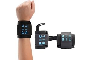 PICSIL Polsiere per Cross Training, Supporto del Polso con Presa Pollice, Realizzate in Nylon Elastico, Ideali per Body Building, Box, Calistenia, Palestra, Prevengono Tendiniti, Unisex