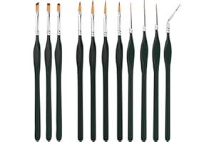 HAALII Pinceaux Peinture - 11 Pièces Pinceaux Professionnels pour Les Détails pour Acrylique, Détail Pinceau Aquarelle, Petit Ensemble de Pinceau Fin Maquette Modelisme d'art Professionnel pour Miniature
