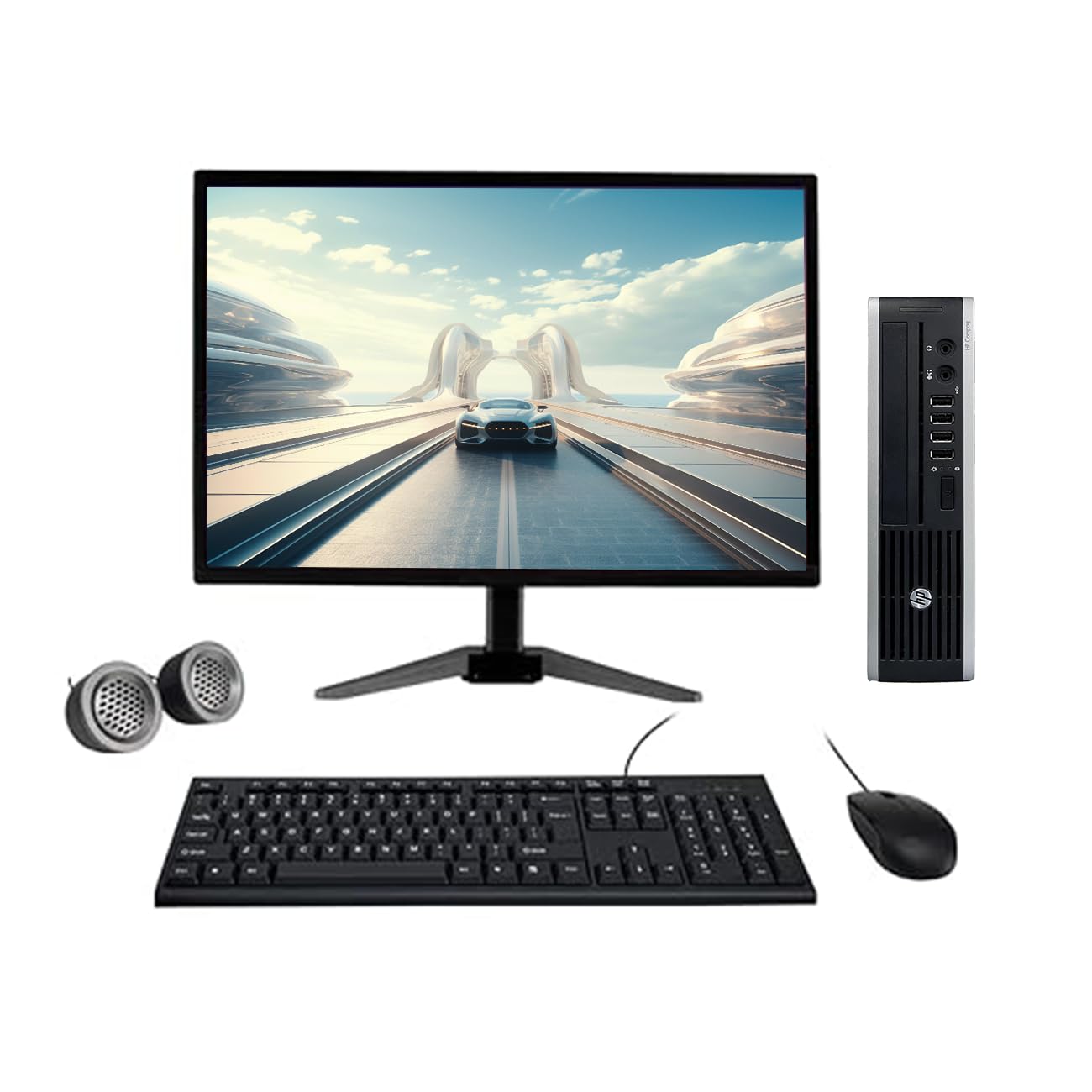 (Refurbished) HP Elite 8300 Ultra-Slim 19" HD All-in-One Desktop Computer Set (Intel Core i5 3rd Gen| 8 GB RAM| 500 GB HDD| 19" HD LED Monitor| KB & Mouse| Speakers| WiFi| Windows 10 Pro| MS Office)