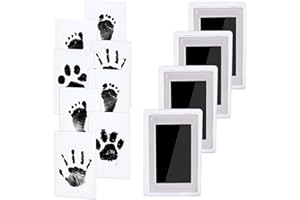 HTRTRR Zestaw 4 odcisków dłoni i stóp, zestaw do odciski dla noworodków, zestaw odciski łapy dla kota, zestaw z odciskiem łapy pies