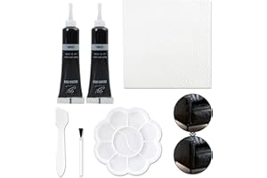 sofun Kit de Réparation de Cuir Noir – 2 Tubes de Cuir Liquide + Accessoires, Crème de Réparation de Cuir pour Rayures/Fissures, Universel pour Canapés, Sièges de Voiture, Chaussures & Cuir Simili