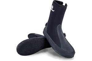 Two Bare Feet 5mm Neoprene Unisex Wetsuit Boots | Insulated for Diving, Snorkeling & Surfing | Non-Slip Sole, Flexible & Comfortable Design for Water Sports
