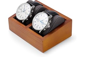 OIRLV Oirv Caja Para Relojes De Madera Maciza Caja Para Relojes Con Cojín(13X9.8X4.5cm,Gris Oscuro)