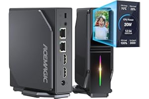 ACEMAGIC Mini PC with DIY LCD Display,Intel Alder Lake Ν95 Mini Computer Windows 11 Pro,16GB DDR4 512GB Rom Mini Desktop PC 4K,Dual Ethernet/2x HDMI /WiFi5/BT4.2 Small PC for School Business Office