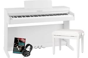 Steinmayer DP-321 WM Digitalpiano - 88 Tasten mit Hammermechanik - Ebony/Ivory Touch - Bluetooth Audio/MIDI - Set inkl. Klavierbank, Kopfhörer und Schule - weiß matt