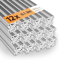 Produktbild von Aluprofil 40x40 Nut 8 Typ-I – 6x2 Meter (12 M) Aluminium-Konstruktionsprofil, Eloxiert, Mit M8-Gewindeaufnahme – Für Montage, Rahmen, Maschinenbau – Schraubbar Statt Schweißbar