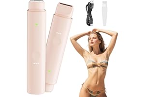 QEWEUUIE 2025 Neu Intimrasierer für Frauen,2-in-1 Doppelkopf elektrischer rasierer damen,Wiederaufladbar wasserdicht rasierer damen intimbereich,Nass und Trocken für Gesicht Achseln Beine Bikinizone