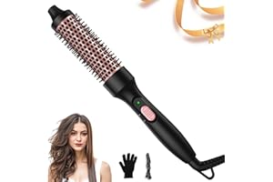 Thermal Brush 32mm, UKLISS Heated Round Brush 3 in 1, Heated Hair Styler with 392℉, Double Voltage Lightweight Hot Brushes for Hairstyle- Curly, Straight, Comb