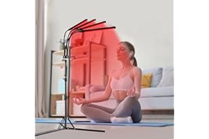 HOTTOERAK Red Light Lamp, 180LEDs Infrared Lamp with Stand, Upgraded 660nm & 850nm & 940nm Near Infrared Light Lamp for Home Use