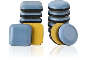 SUGHAW 16 Pezzi Scivoli per Mobili, Teflon Quadrato Autoadesivi Cursori di Mobili per Spostare Mobili Pesanti, Feltrini Per Sedie Proteggi-pavimento Aiutare Il trasloco, Organizzare Uffici (20x20mm)