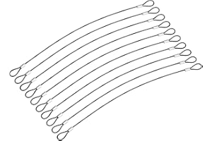 TOP-VIGOR 10Pcs 12 Inch Safety Cable Lock, 2mm Dia Stainless Steel Security Wire Ropes with Double Loop for Outdoor Gate Stage Lighting Luggage Suitcase Wire Lock, 30cm