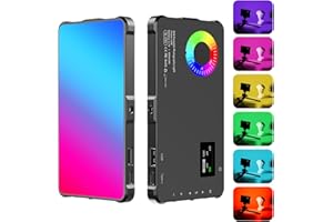 SURPN RGB Video Lights Selfie Light, 4000mAH Portable Photography Fill Light 360° Full Color 24 Effects CRI 95+ 2500-9000K for Video Recording, Zoom Meetings, Vlog, Tiktok
