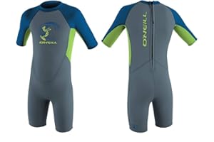 O'NEILL O';Neill Kleinkind Reactor 2mm Back Zip Shorty Wetsuit - Graphite Dayglo Meer - UV - Protection und SPF - Properties - Unisex