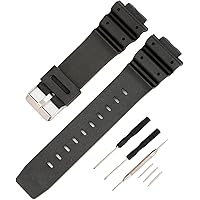 Casio 10525191 - Cinturino di ricambio per orologio Casio in gomma nera, compatibile con GG-1000GB-1A