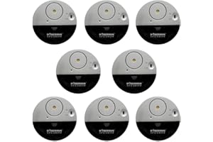 WER DOBERMAN Allarme per finestra ultrasottile di sicurezza, allarme forte da 100dB e sensori di vibrazione, allarme antifurto dal design moderno e ultrasottile con supporto adesivo (confezioni da 8)