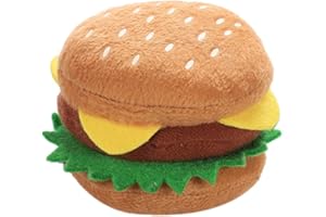 Folpus Juguete de Peluche para Masticar Hamburguesas, Juguete para Perros Chirriantes para