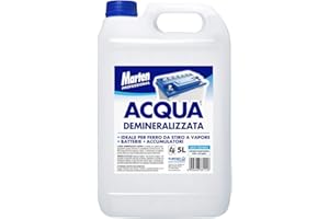 MARTEN Acqua DEMINERALIZZATA per BATTERIE ACCUMULATORI E Ferri da Stiro da 5 LT