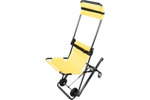 CHERIPOLI 350 lb Foldable and Lightweight Folding Evacuation Chair, Manual Lift Stair Chair, for Adults, Lightweight Seat, Ultralight Transport Wheelchair