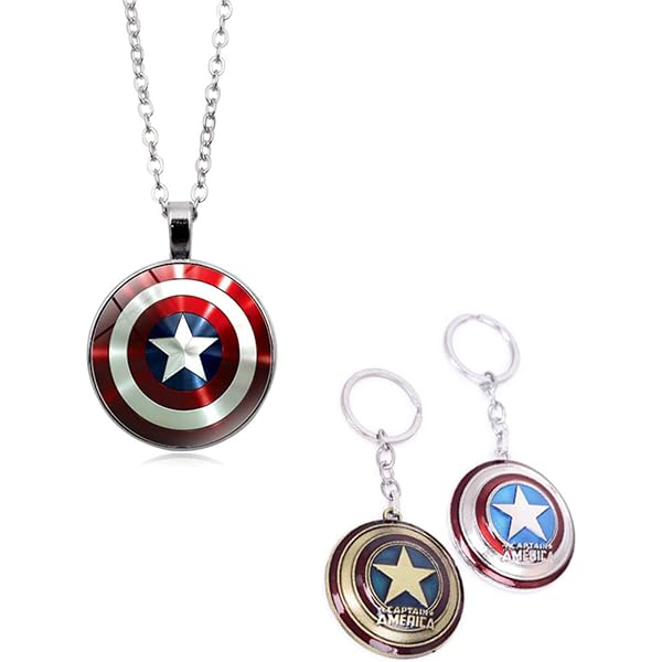 Pendentif Captain America Brave New World - Acier Inoxydable, Multicolore, Neuf Avec étiquette/boîte