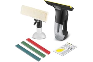 Kärcher Nettoyeur de Vitres WV 6 Plus Multi Edition, Autonomie Extra Longue : 100 min, Flacon Pulvérisateur & Bonnette en Microfibres, 3 Raclettes de Rechange, 20 ml de Nettoyant Concentré pour Vitres