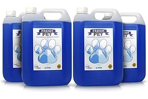 TRADE CHEMICALS FRESH PET CLEANER DISINFECTANT KENNEL/CATTERY PRE FILLED 5L x 4 (Alpine)