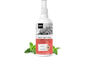 ANIMIGO Spray Anti Puce Anti Tique Chien et Chat 500ml - Spray Non Tachant avec l'arbre à Thé, Clou De Girofle, Menthe Poivrée Chatons & Chiots - Toutes Races & Tailles