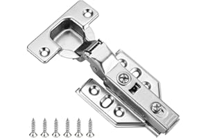 ZiYuya 4 bisagras de gabinete de cierre suave, bisagras extraíbles para armario de cocina, bisagras de puertas de armario ajustables autosilenciosas, bisagras de muebles (media superposición)