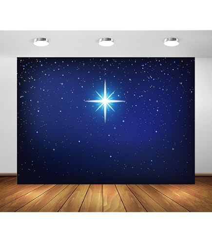 Sfondo Fotografico Cielo Stellato 2.5x1.2m, Vinile Per Natale, Presepi, Feste - Stampa HD, Per Studio Foto