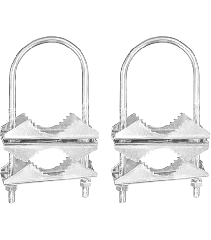 2 Boulons En U Pour Mât D'antenne - Acier Galvanisé, Serrage Réglable 25-54 Mm