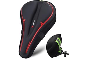 RIXOW Sillín Cubre Bicicleta Gel, Funda Sillin Bicicleta Gel, Asiento de Bicicleta, Sillín Cojín Suave para Bici de Carretera de Montaña y Urbana, 29cm*17cm