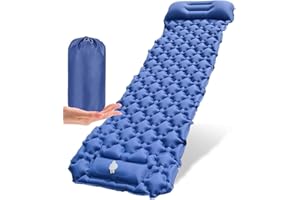ArkCamp Self Inflating Camping Mat, Camping Mattress Waterproof Self Inflating Mattress W/Pillow Foot Pump Folding camping mattress single Portable Sleeping Pad for Outdoor Hiking Backpacking Travel