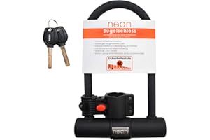 nean Antifurto per bicicletta con staffa e 2 chiavi di sicurezza, diametro 14 mm, 265 x 173,5 mm, nero