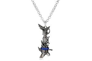 QKEOISUD Cosplay Merch Jinx Necklace for Anime Game Jinx Jewelry Weapon Necklace,Shark Rocket Gun Weapon Pendant Rock Cool Alloy Fashion Role Playing Men Halloween Accessories Fans Jewelry
