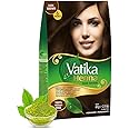Dabur Vatika Henna Dark Brown Hair Colour Powder - 60g(6 x 10g Sachets),Goodness of Natural Henna, 100% Ammonia-Free & Grey Coverage, Protects & Gives Shine