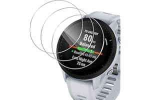TUTUO Lot de 3 protections d'écran solaires pour Garmin Forerunner 955/955 en verre trempé + bouchons anti-poussière en silicone, film de protection anti-rayures avec outils d'installation facile