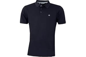 Calvin Klein Mens 2024 Campus 3 Button Ribbed Collar Golf Polo Shirt
