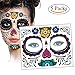 Produktbild Weicici 5 Packs Kit Tag der Toten Sugar Skull Temporäre Tattoo-Set: Männer oder Frauen (5 Stück A)
