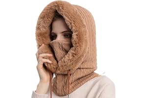 COZYAN Passamontagna Balaclava Sci Donna Cappello Invernale Cappuccio più Caldo cap Outdoor Cappelli Invernali per Le Donna Balaclava Knit Beanie Skull cap con Coulisse Caldo Cappuccio Sciarpa