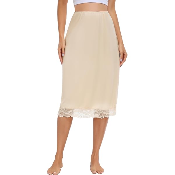 Jupon Coton Broderie Anglaise BEAUTELICATE | Sous-robe Ample | Volant 17cm | Ivoire