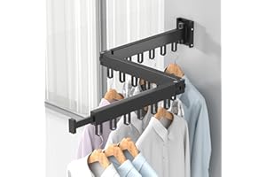 Wsuwana suszarka na pranie do montażu na ścianie, styl Btstil montowana na ścianie, z haczykami, potrójna, składana suszarka na pranie z uchwytem na ręczniki, na balkon, do łazienki, sypialni