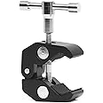 Super Clamp Camera Clamp w/ 1/4"-20 and 3/8"-16 Thread for Cameras, Lights, Umbrellas, Hooks, Shelves, Plate Glass, Cross Bars,Photo Accessories and More