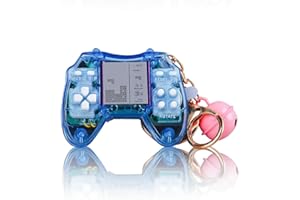CZT nuovo mini portachiavi Console Brick con 26 decorazioni dello zaino di gioco built-in classico nostalgico e piacevole puzzle regali per bambini ragazza retrò console di gioco portatile (Blu)