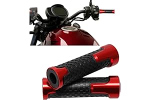 KEEPDSGN Poignée Moto 7/8" 22mm-24mm Poignées de guidon de moto universelles, Poignée de moto antidérapante compatible avec le vélo de sport Street Bike Cruiser Scooter Dirt Bike.