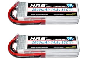HRB POWER HRB 2PCS 4S 14.8V 2600mAh 35C Lipo Batterie avec Deans T Plug pour RC Hélicoptère Avion Voiture Bateau Camion