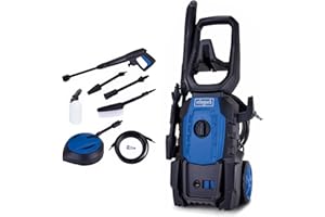 Scheppach Hochdruckreiniger HPC1600 mit 5m Schlauch & 7 TLG Zubehör | 135bar Maximaldruck | 1600W Leistung | 420 L/h | Durchflussmenge Aluminiumpumpe, Selbstansaugfunktion & Quick-Connect-System