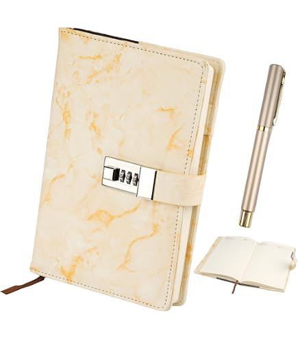 Journal Intime A5 Avec Serrure à Code - 220 Pages Papier 120 G/m² - Couverture Zodiac Relief - Cuir Synthétique