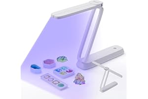 Resiners Lampe UV pour résine sans fil et rechargeable, Utilisation en 3 en 1, Lampe noire UV LED repliable, Fournitures pour arts et métiers pour moules de résine, Fabrication de bijoux, Blanc