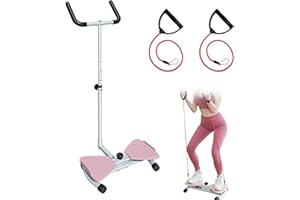 ‎TAZZOR Twist Waist Disc Board mit Griffstange, Taillentrainer mit Einstellbarer Widerstand & Fußmassagefunktion, Multifunktions Taillentwister Balancem mit Kordelzug, Taillendrehmaschine für Frauen