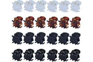 ZSPERKLA 24 Stück Mini-Haarspangen, Klein Haarklammer, Kunststoff Haarklammern Haarschmuck für Mädchen und Damen(Schwarz, Matte,Transparent und Braun)