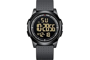 GOLDEN HOUR Ultratunn Minimalistisk Sport Vattentät Digital Klockor Män med Vidvinkeldisplay Gummirem Armbandsur för män kvin